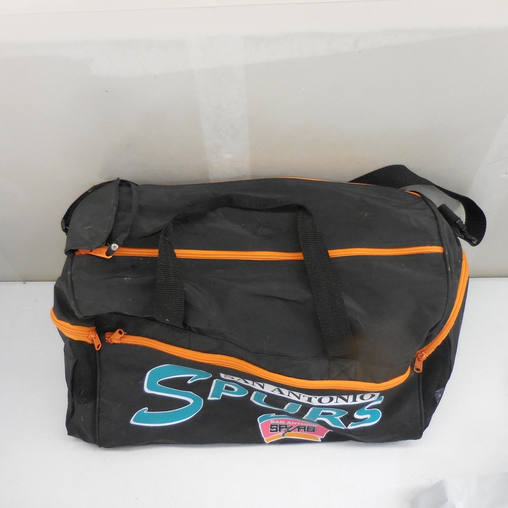 Vintage San Antonio Spurs Duffel Bag 90s Fiesta Colors NBA Gym Travel Black